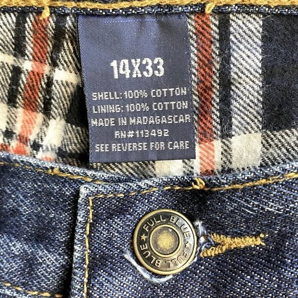 Full Blue Med Dark Wash Flannel Lined Winter Jeans 14 - Picture 3 of 14